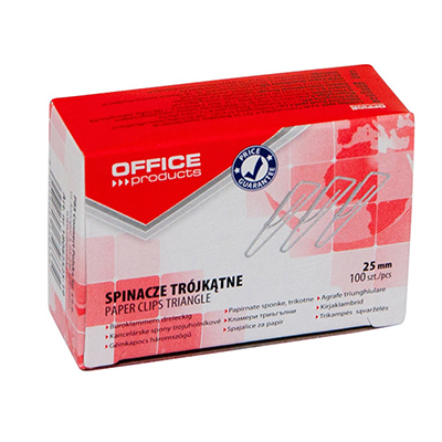 Скріпка 25мм 100шт. трикутна 18082525-19 (10) (OFFICE PRODUCTS)